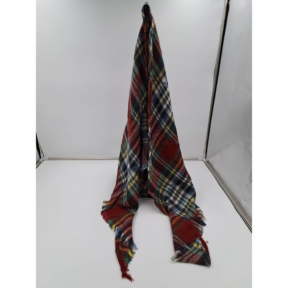NEW Wander Agio Multicolored Plaid Scarf Wrap with fringe - Picture 1 of 7